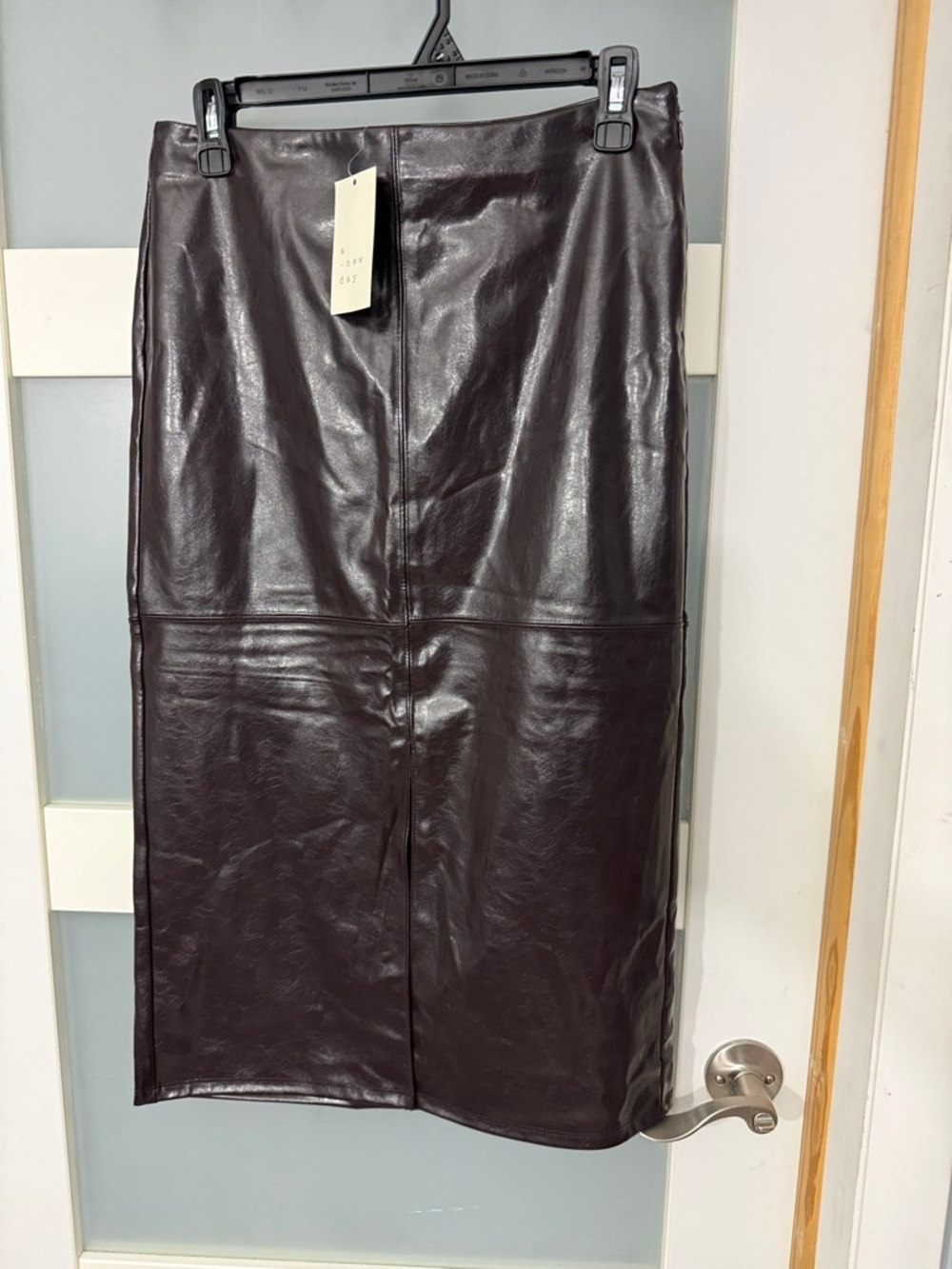 a new day Faux Leather Pencil Skirt in Dark Brown